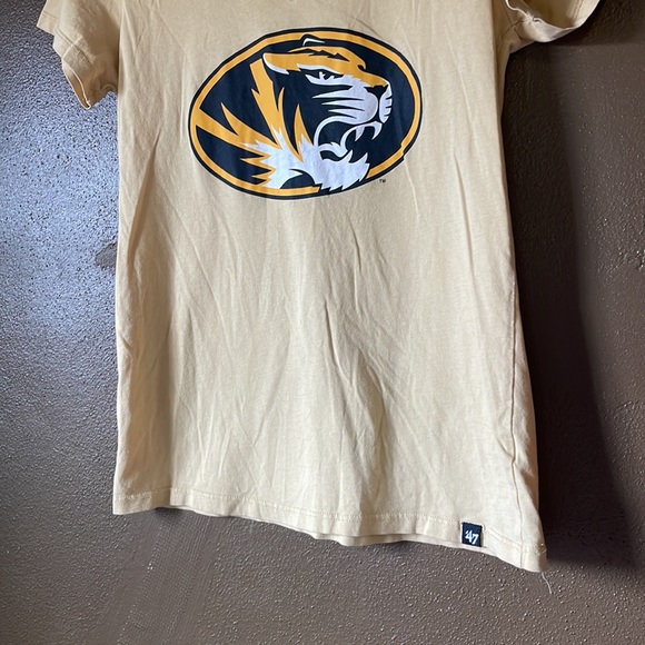 47 Brand Mizzou Tigers Light Yellow Graphic Tee / Short-sleeve / Size Small - Picture 3 of 5